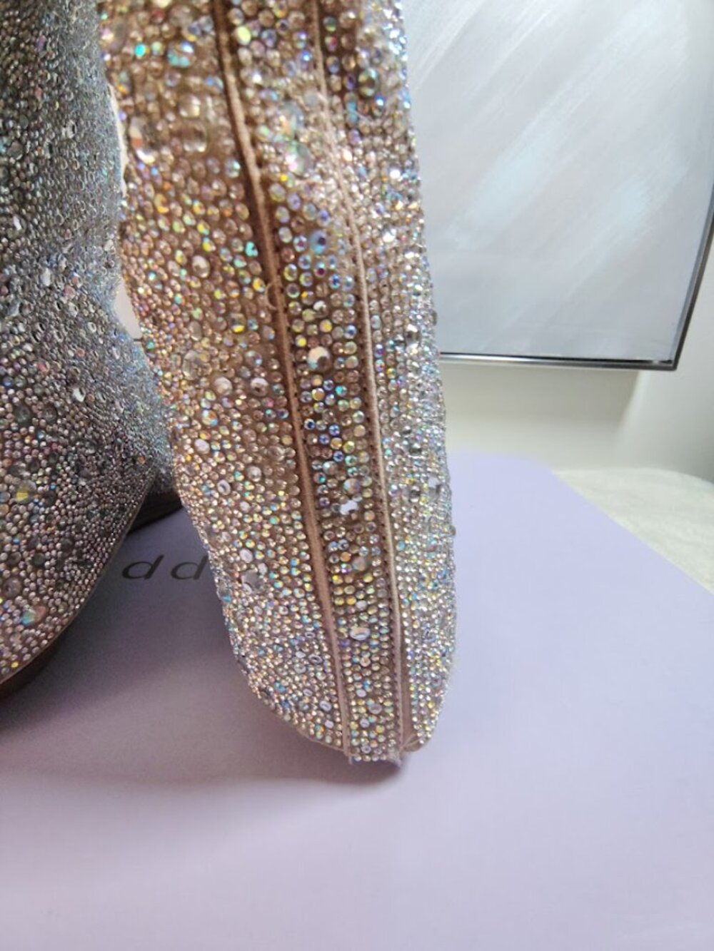 Madden Girl Womens Joe Rhinestone Cuffed Wedge Western Dress Boots 7.5 - Picture 11 of 13